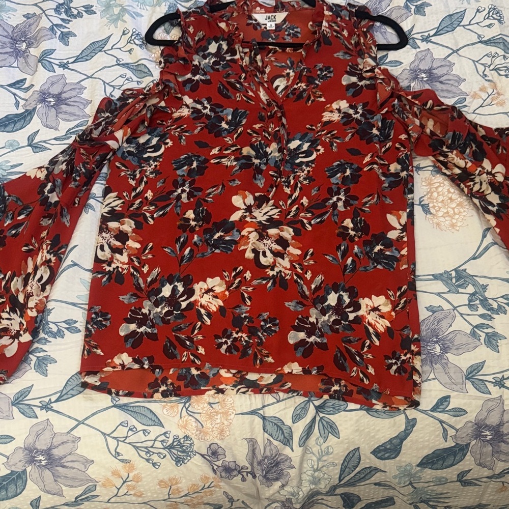 Jack by BB Dakota Women's Floral Red Top